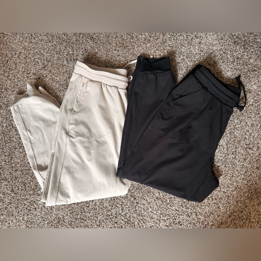 Rachel Zoe Beige Drawstring Joggers.  One beige/one black